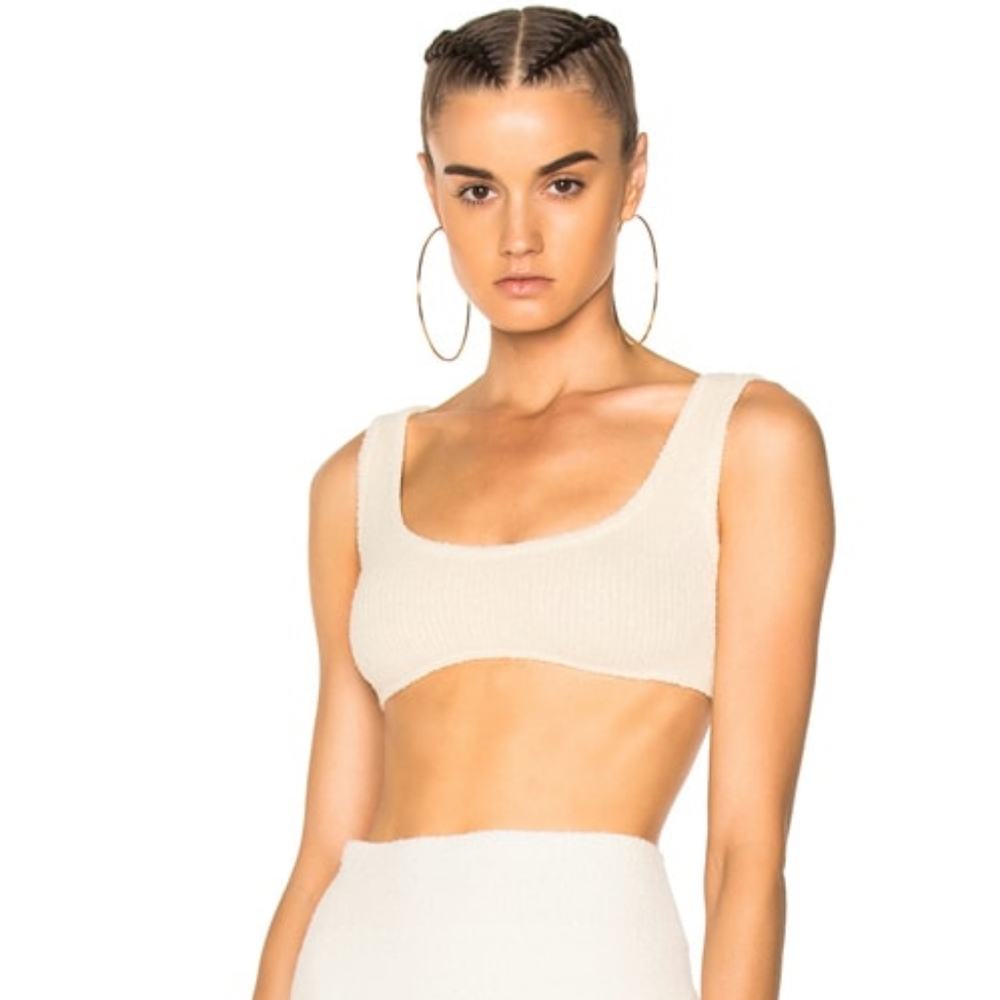 Yeezy Season 4 Ribbed Bra in Cream ASO Kim Kardashian